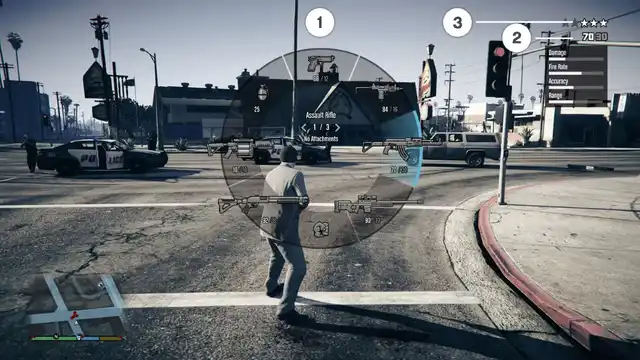 gta 5 hud 3 weapon wheel wanted level
