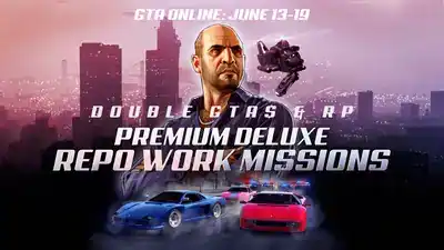 GTA Online: 2X GTA$ & RP on All Premium Deluxe Repo Work, Missile Base Modes & more promotional image